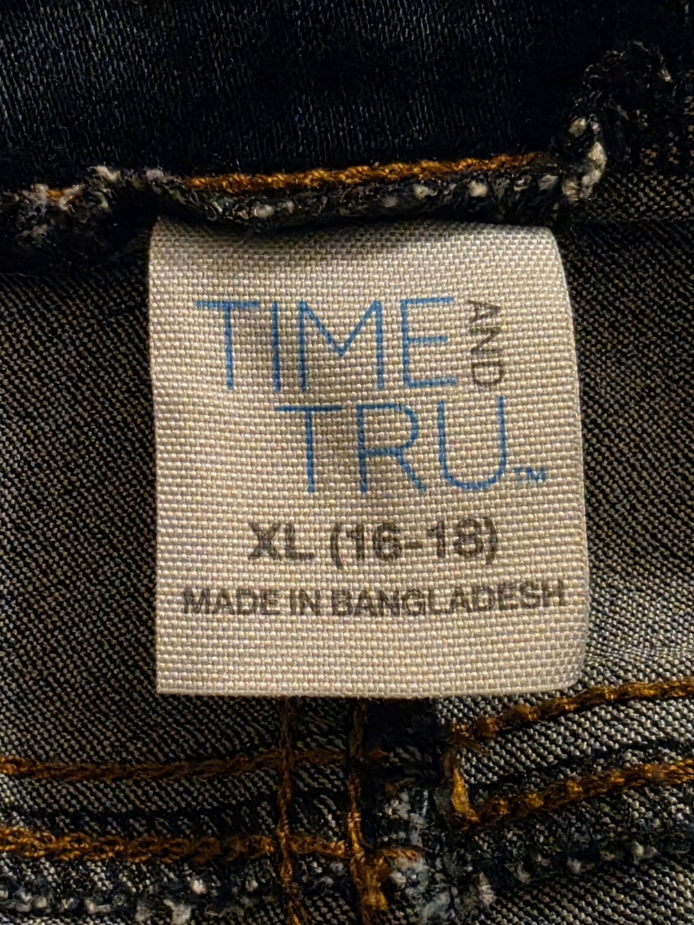 🎃Time and Tru Blue Denim Capris & Nike Purple Stripe Capri Leggings Size XL - Picture 3 of 7